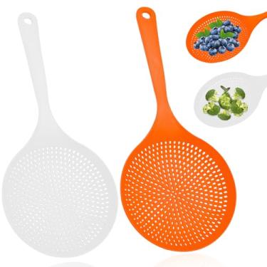 Imagem de Jiozermi Colher de coador de cozinha, coador de massa de plástico durável para drenagem sem esforço, ideal para macarrão, bolinhos e muito mais - Escorredores essenciais e coadores de alimentos para