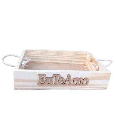 Imagem de Kit 5 bandeja cesta pinus café da manhã eu te amo namorados dia das ma