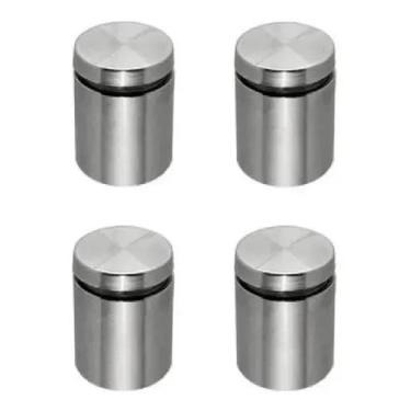 Imagem de Suporte de Parede em Aço Inoxidável, Conjunto com 4 Peças, Acabamento Escovado, para Fixação de Placas (PROLONGADOR AÇO INOX)