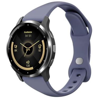 Imagem de Laband Pulseiras de relógio de silicone finas de 22 mm compatíveis com Garmin Venu 3/Venu 2/Vivoactive 4, pulseira de reposição esportiva fina e estreita para Forerunner 265/255/255 Music feminino e