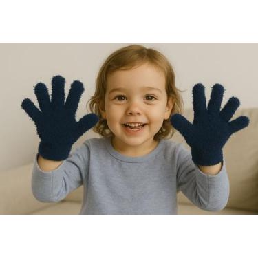 Imagem de Luva Infantil de Pelinhos Bem Quentinha - Store Birochi, Azul marinho