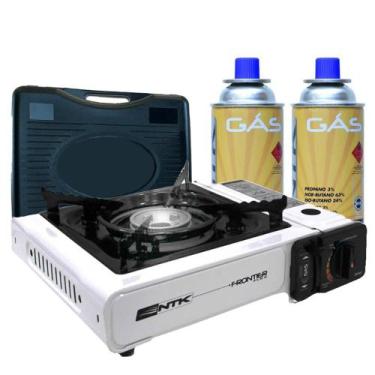 Imagem de Fogareiro Portátil Frontier Flex Branco - Nautika + 2 Gás 277 G - NTK