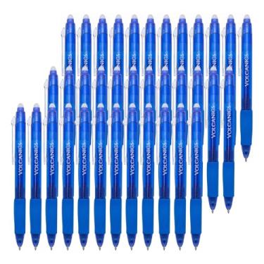 Imagem de Volcanics Canetas de gel apagáveis clicker retráteis – ponta esférica de 0,7 mm, apagável a calor com borracha embutida, pacote com 36, azul