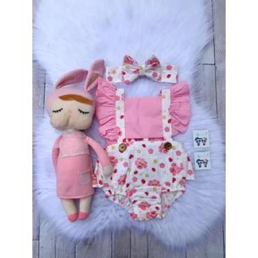 Imagem de Body Romper Jardineira Florzinha Bebe Menina C Tiara Mesvers - Dgbabyk