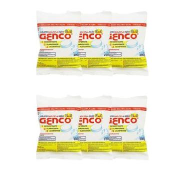 Imagem de kit 06 unid cloro Pastilha para piscina Genco 3 EM 1 Multiação 200g