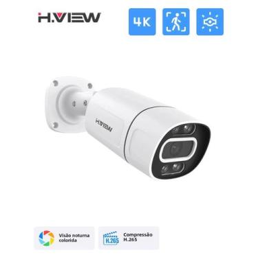Imagem de Câmera IP Externa 4K 5MP 8MP Poe AI Detecção Facial H.265 CCTV Onvif X