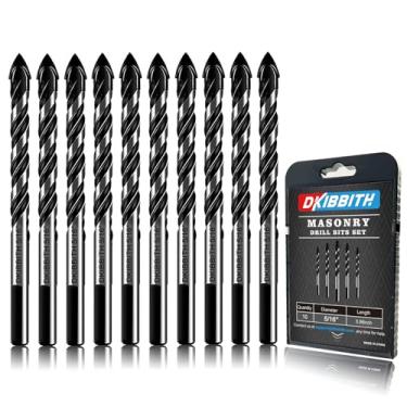 Imagem de DKIBBITH Brocas De Alvenaria De 10 Peças De 5/16 Pol. Para Azulejos, Vidro, Cerâmica, Parede, Tijolo, Pedra, Metal Macio, Madeira, Brocas De Concreto De 5/16 Pol., Conjunto De Brocas De Cimento, Hast