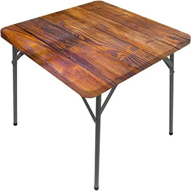 Imagem de Toalha de mesa oval elástica de madeira, estampa de textura de prancha de madeira, para decoração de mesa de jantar de cozinha, piquenique ao ar livre, serve para mesa de 106,7 x 152,4 cm