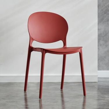 Imagem de Conjunto moderno de 4 cadeiras de jantar de plástico, cadeiras empilháveis de cozinha, cadeiras de pátio para ambientes internos, externos, restaurantes, bistrôs, cafeterias, montagens gratuitas, 150