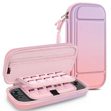 Imagem de FINTIE Estojo De Transporte Para Nintendo Switch 2 (2025), Capa Protetora Rígida [À Prova Choque], Bolsa Viagem Portátil Com 20 Compartimentos Cartões Jogo E Bolso Interno Acessórios (Fantasia Ombré