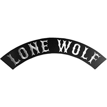 Imagem de [Tamanho grande] Papapatch Lone Wolf Wording Biker Punk Ride Motorcycle Costume Jacket Vest DIY Bordado Ferro em Patch (Iron-Lone-Wolf-Word)