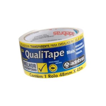 Imagem de Fita para Empacotamento Qualitape, 48mmX45mts, Transparente, Adelbras
