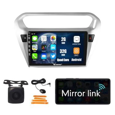 Imagem de Kunfine Rádio GPS estéreo de navegação Android para carro, visor de câmera reversa, tela sensível ao toque IPS de 9 polegadas, tablet pad para Peugeot 301 2013-2022, se aplicável, Quad Core 2G + 32G
