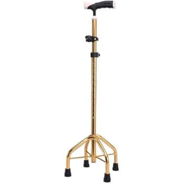 Imagem de Suporte De Caminhada Stick Muleta De Segurança Alumínio Antiderrapante Quatro Pés Bengala Old Man Alloy Walker, gold