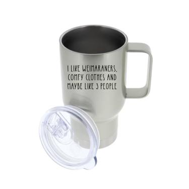 Imagem de Caneca de viagem Weimaraners, ideia de presente Weimaraners, presente para amantes de Weimaraners, copo isolado Weimaraners, caneca de viagem de café Weimaraners, ideia de e Natal