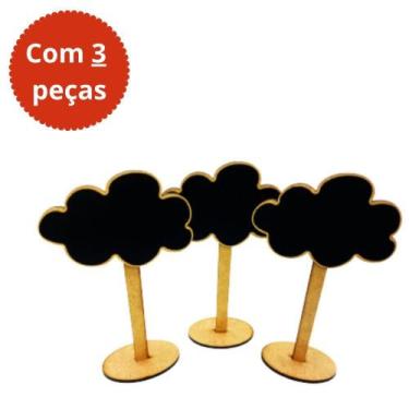 Imagem de Lousas Decorativas Quadro Negro C/3 Peças + Giz Branco - Fox Color