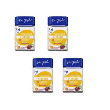 Imagem de Kit 4 Fini 5+Imune Sabor Uva 4x30 Gomas Dr Good, Uva