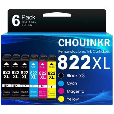 Imagem de Cartuchos de tinta CHOUINKR 822XL remanufaturados para WF-3820