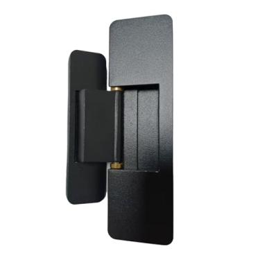 Imagem de Fenteer Dobradiça de porta oculta espessada, silenciosa, de metal, com pivô de ferragens, ajustável, com dobradiça invisível para portas secretas de sala de, Preto