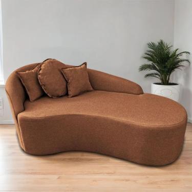 Imagem de Divã Sofá Forma Orgânica Curvo Linho Para Salas e Consultorio Aurea - 