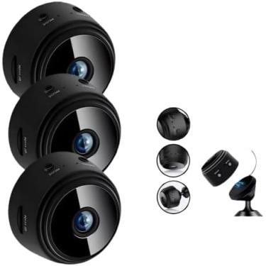Imagem de Kit 3 Mini Câmeras Espiãs de segurança doméstica com sensor e visão noturna 1080P HD WIFI - Vigilância Compacta e Eficiente