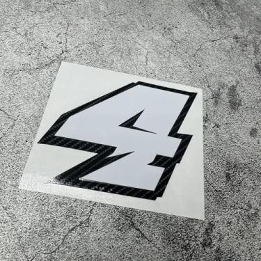 Imagem de Adesivos de fibra de carbono, fita numérica de corrida motorizada para capacete, bicicleta, ciclismo, caixa de tanque de óleo, estilo de carro (4, altura 10 cm)