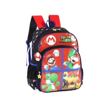 Imagem de Mochila Costas Super Mario E Luigi Meninos Escolar Passeio