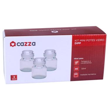 Imagem de Conjunto com 3 Potes Multi Vidro 200ml Dipp Cazza