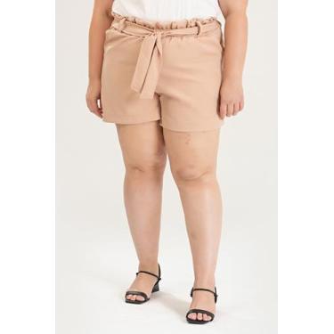 Imagem de Bermuda Alfaiataria Plus Size C/ Bolso - Serena, G3, Areia
