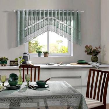 Imagem de Cortina Renda Cozinha Cascata 3,00 M X 1,00 Alt Pistache - Interlar