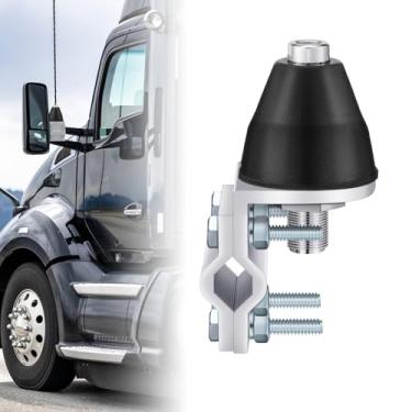 Imagem de Shimeyao Suporte de montagem de antena de rádio CB de slot único, suporte de montagem CB compatível com fio de conexão Pl-259 e antena rosqueada padrão 3/8-24 (pinos de borracha)