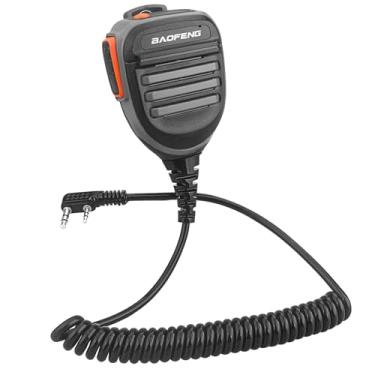 Imagem de BAOFENG Microfone de rádio, microfone de polícia de ombro remoto UV-5R BF-F8HP 5RM UV-21R K5PLUS UV-17R TIDRADIO TD-H3 TD-H8 Quansheng UV-K5 microfone de alto-falante portátil walkie talkie (cinza * 1