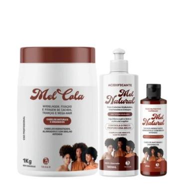 Imagem de Kit Adificicante Mel Cola 1kg Óleo Natural Proteção Térmica - Trihair