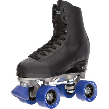 Imagem de CHICAGO Patins Premium Preto Quad Roller Skates para meninos e homens iniciantes, design clássico ajustável de cano alto para patins internos ou externos e Roller Derby