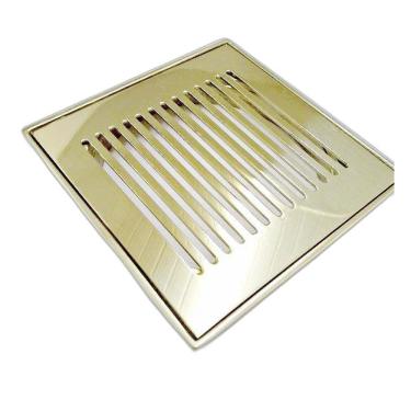 Imagem de Ralo Dourado Grelha Com Caixilho 9,5 X 9,5 - By Fineza