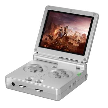 Imagem de RG35XXSP Flip Handheld Game Console 3.5 inch IPS Clamshell Video Gaming Console Linux System with 128G TF Card Online Play pre-Install Games(Silver)