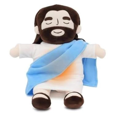 Imagem de Peluche, Jesus Que Acalma, Naninha Respira e Ajuda na Hora de Dormir - 38 cm, Azul