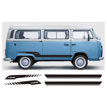 Imagem de Faixa Lateral Para Kombi Vw Perua Adesivo Kb3 E Kb4 Preto - Srt Wolf 1