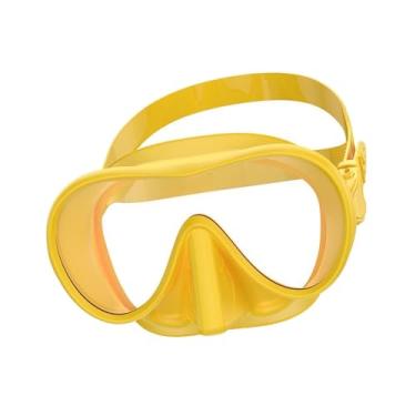 Imagem de rockible Máscara de mergulho com snorkel, óculos antiembaçantes, óculos de natação, com proteção nasal, máscara de natação para áreas externas, piscina, praia, Laranja