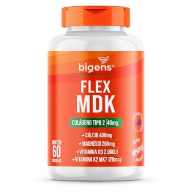 Imagem de Flex MDK Colágeno tipo 2, Cálcio, Magnésio, Vitamina D3, K2 MK7, 60 cápsulas, Bigens (Unidade)