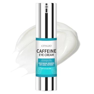 Imagem de CITYGOO Creme de olhos com cafeína para inchaço: creme para os olhos reduz olheiras rugas linhas finas - creme antienvelhecimento para os olhos