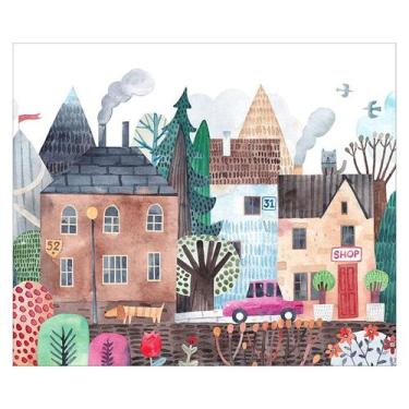 Imagem de Papel de Parede Adesivo Infantil Cidade Paisagem Bebe Quarto - 498pcm 