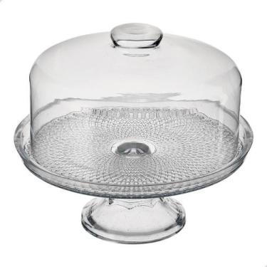 Imagem de Queijeira De Vidro Com Pé Vitza Boleira Redonda 22Cm Tampa - Vitazza