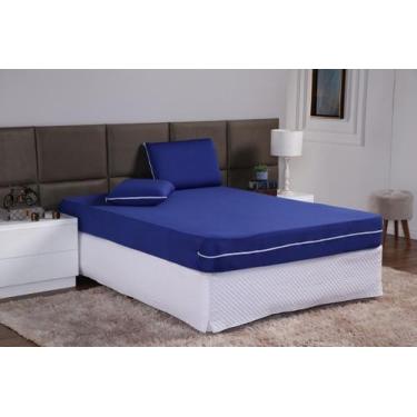 Imagem de Capa De Colchão Para Cama Queen Com Ziper em Malha Gel Elástica Macia 