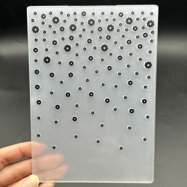 Imagem de Modelo de pasta em relevo de plástico 3D textura de chuva pequena flor tamanho A6 para fazer cartões, faça você mesmo, scrapbooking, papel, artesanato, artesanato, scrapbook, artes, decoração