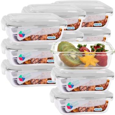 Imagem de 12 Potes de Vidro Hermetico 1040ML p/ Forno Airfryer Assados - Pra cas