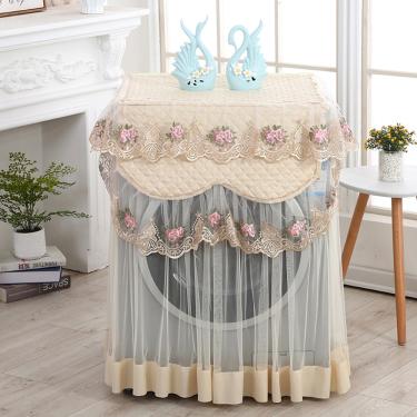 Imagem de Máquina de lavar roupa floral babado de renda capa protetora contra poeira frente durável soft home - tai23252