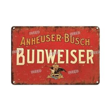 Imagem de Placa De Parede De Metal Vintage Com Logotipo Da Budweiser, Para Decor