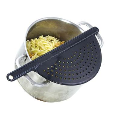 Imagem de Escorredor Meia Lua Para Panelas Até 24 CM Multiuso Preto - Nitron