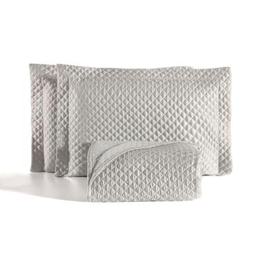 Imagem de COBRELEITO MATELASSE CETIM 400 FIOS CINZA - SOLTEIRO 2 PÇS 180X220